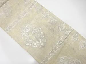 アンティーク　花更紗模様織り出し袋帯(材料)